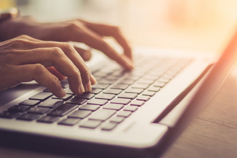 hands typing