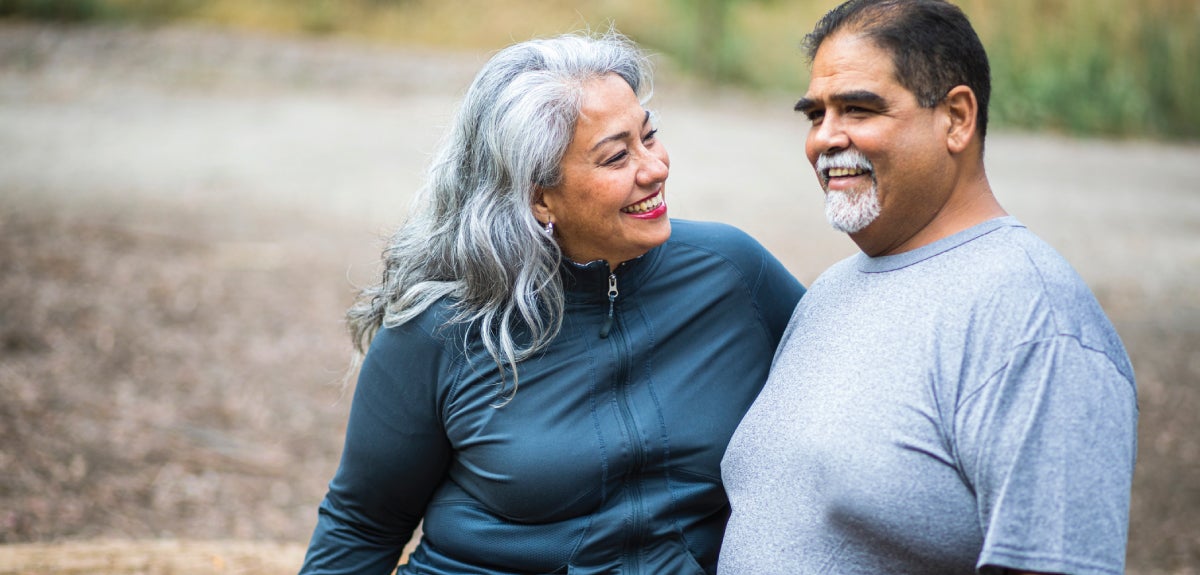 Hispanic Couple Smiling