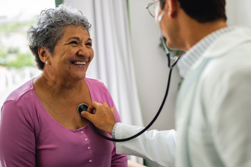 Woman receiving heart care