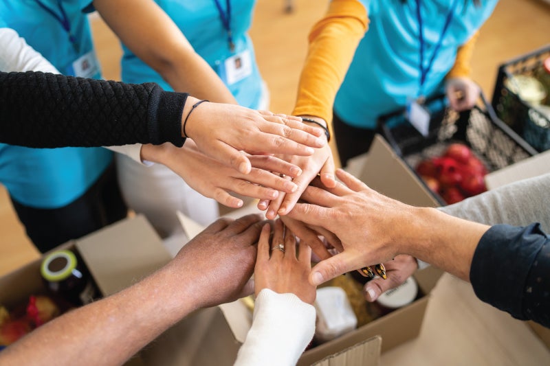 Hands together